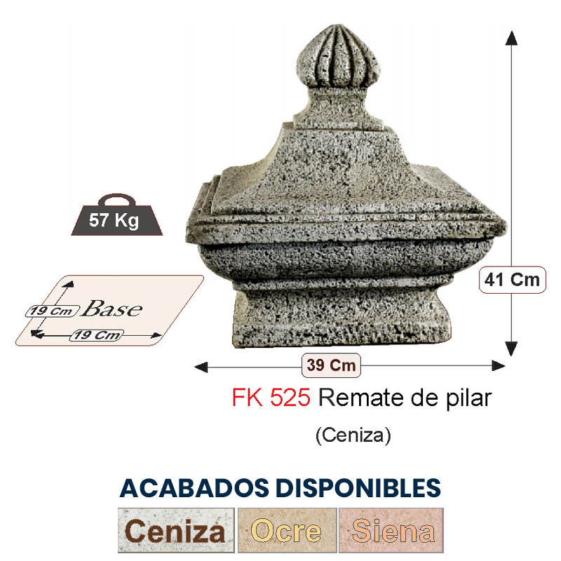 DEGARDEN Lote 2 Remate de Pilar Piña de hormigón-Piedra para jardín o Exterior 28cm.